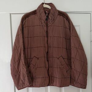 Free People Burgundy Quilted Jacket